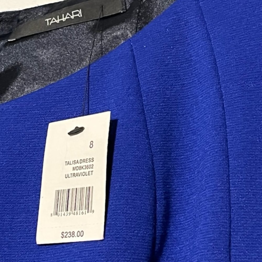 TAHARI Ultraviolet (Cobalt Blue) Talisa Dress NWT - Picture 11 of 12